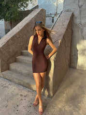Mini Dress - Chocolate Fondant - ALBAA Design